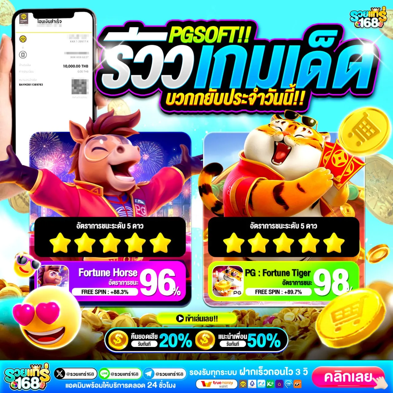 10 รับ100 ทำ 500 ถอน 100